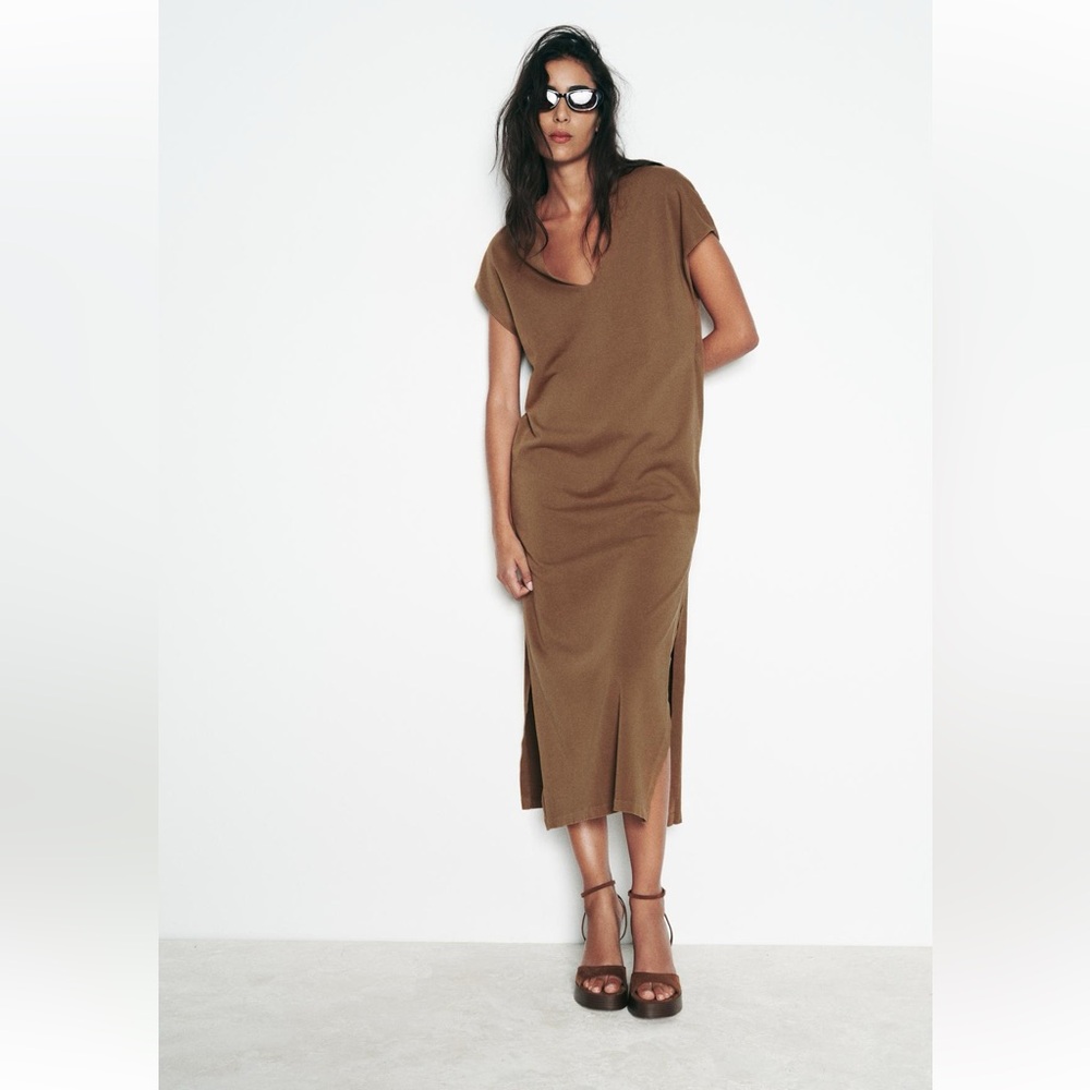 Zara Brown Midi Dress